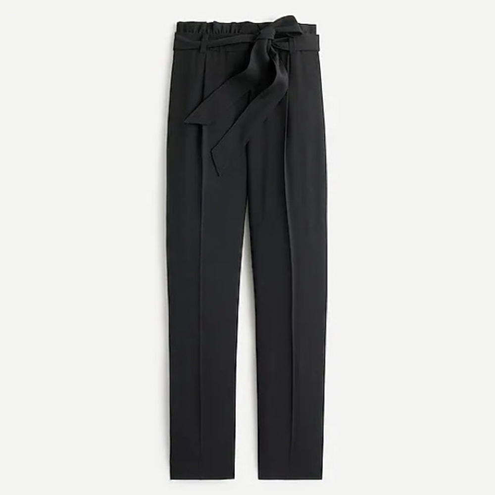 Paper-bag wide-leg pant